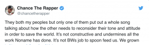 Chance The Rapper tweet