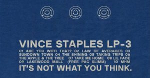 Tracklist for 'Vince Staples'