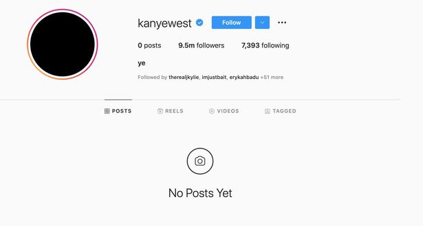 Screenshot Of Kanye West's Deleted Instagram Posts Yesterday