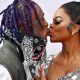 Lil Uzi Vert and J.T. kissing at her birthday party