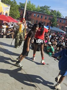 Brooklyn rapper Steph G on stage Brooklyn Unity Fest 